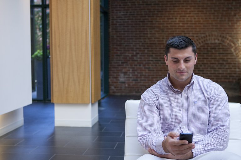 A man on a phone