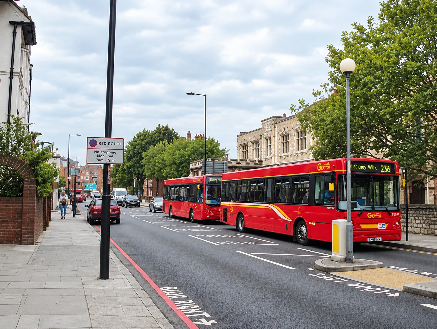 Homerton High Street in Hackney, East London E9, with period buildings and local shops